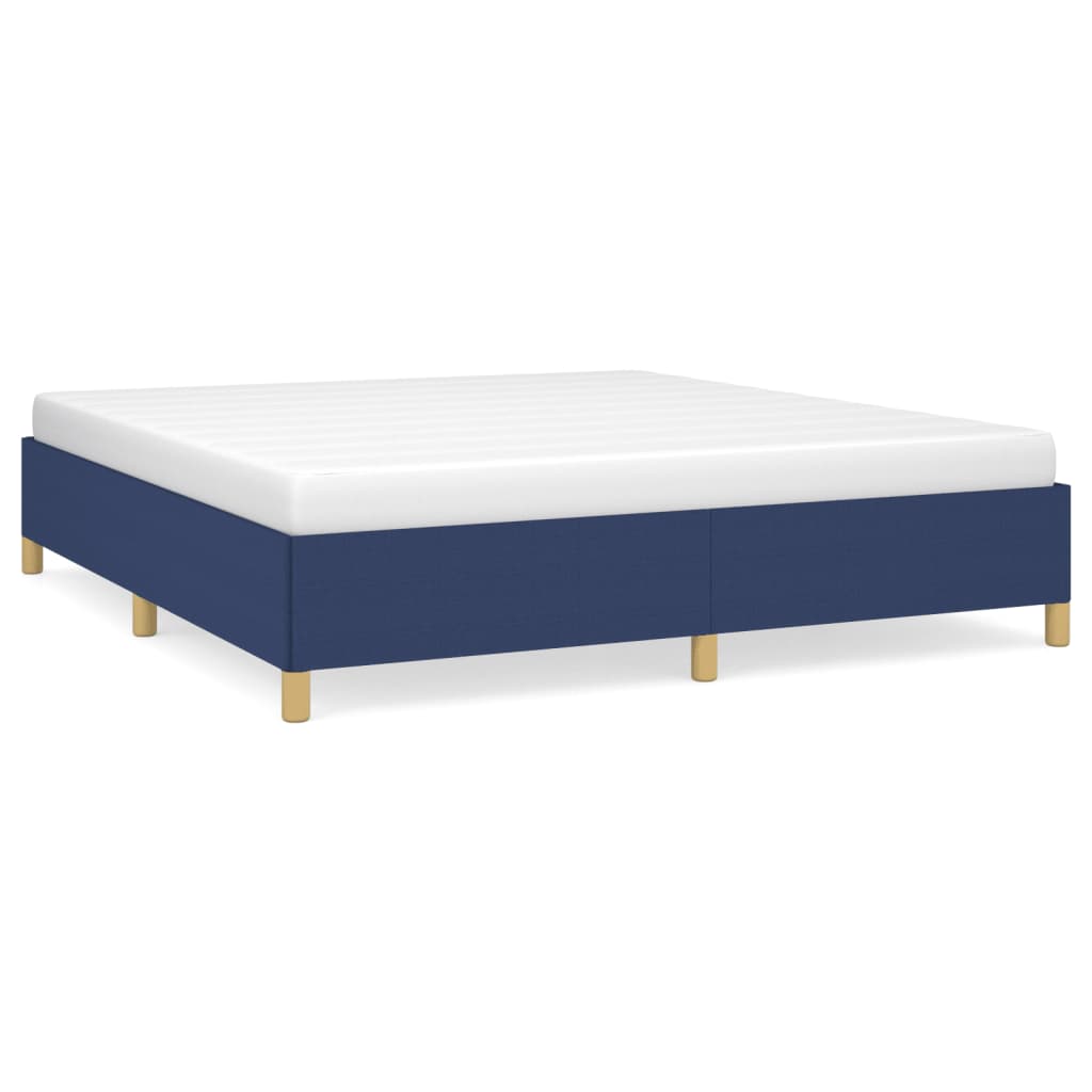 Cadre de lit sans matelas bleu 180x200 cm tissu - XIOS