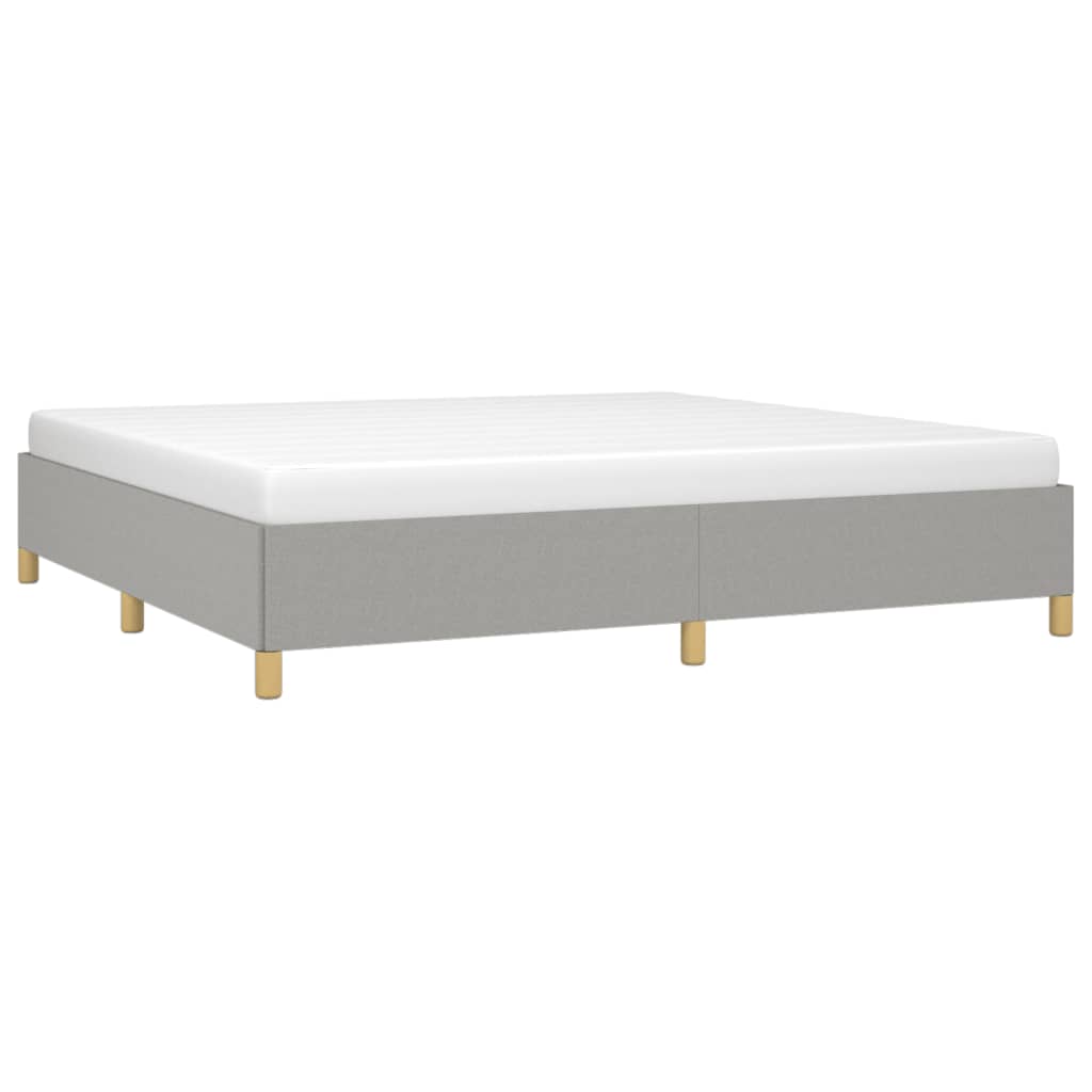 Cadre de lit sans matelas gris clair 200x200 cm tissu - XIOS