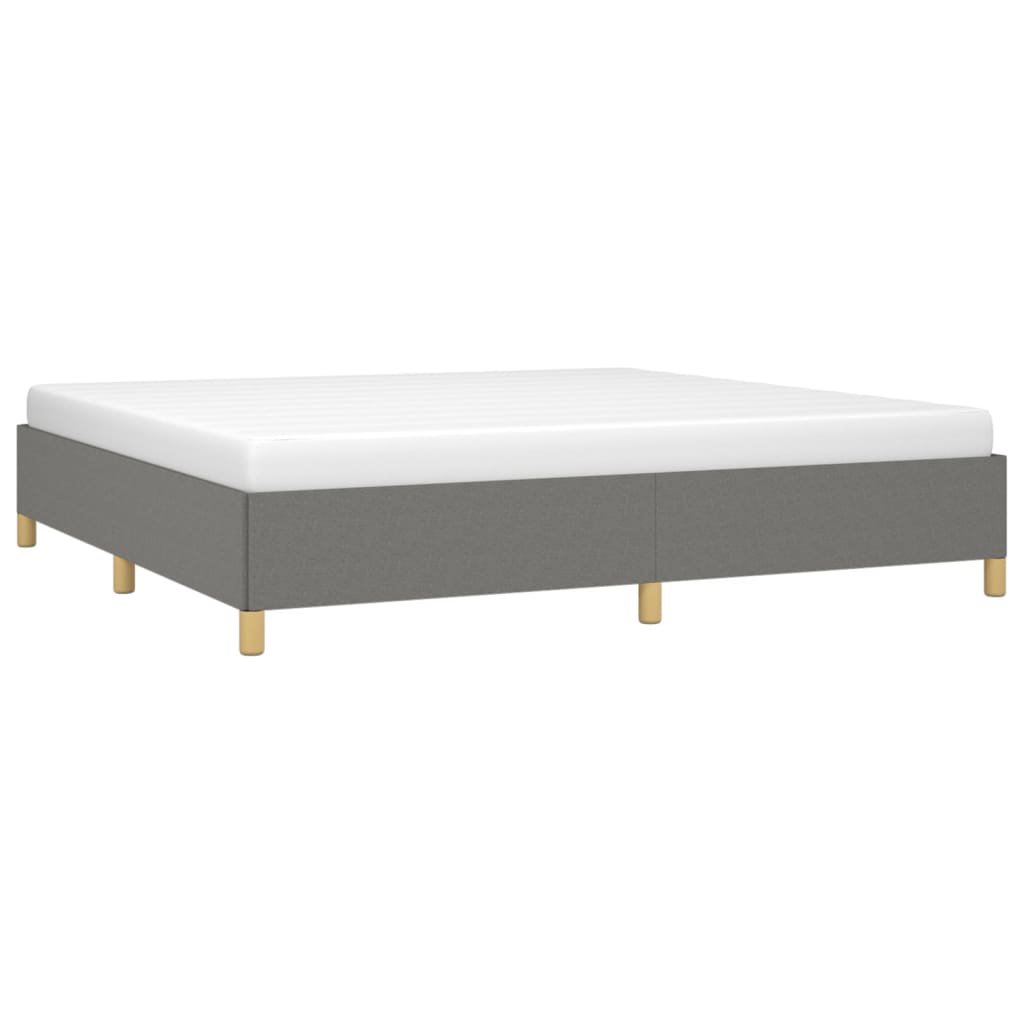 Cadre de lit sans matelas gris foncé 200x200 cm tissu - XIOS