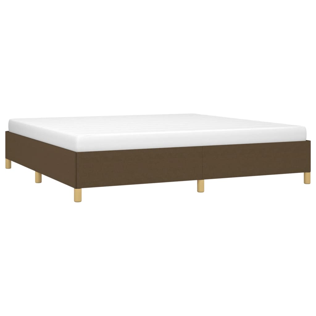 Cadre de lit sans matelas marron foncé 200x200 cm tissu - XIOS