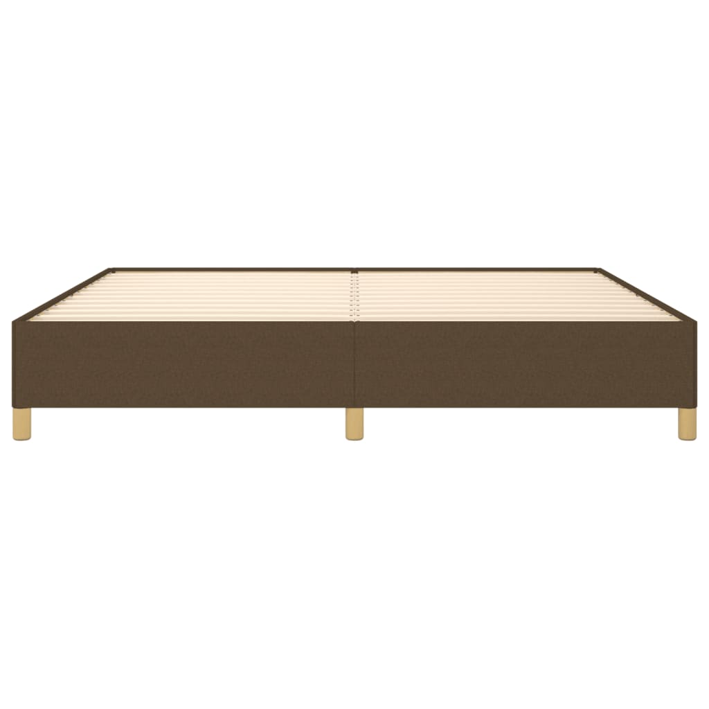 Cadre de lit sans matelas marron foncé 200x200 cm tissu - XIOS