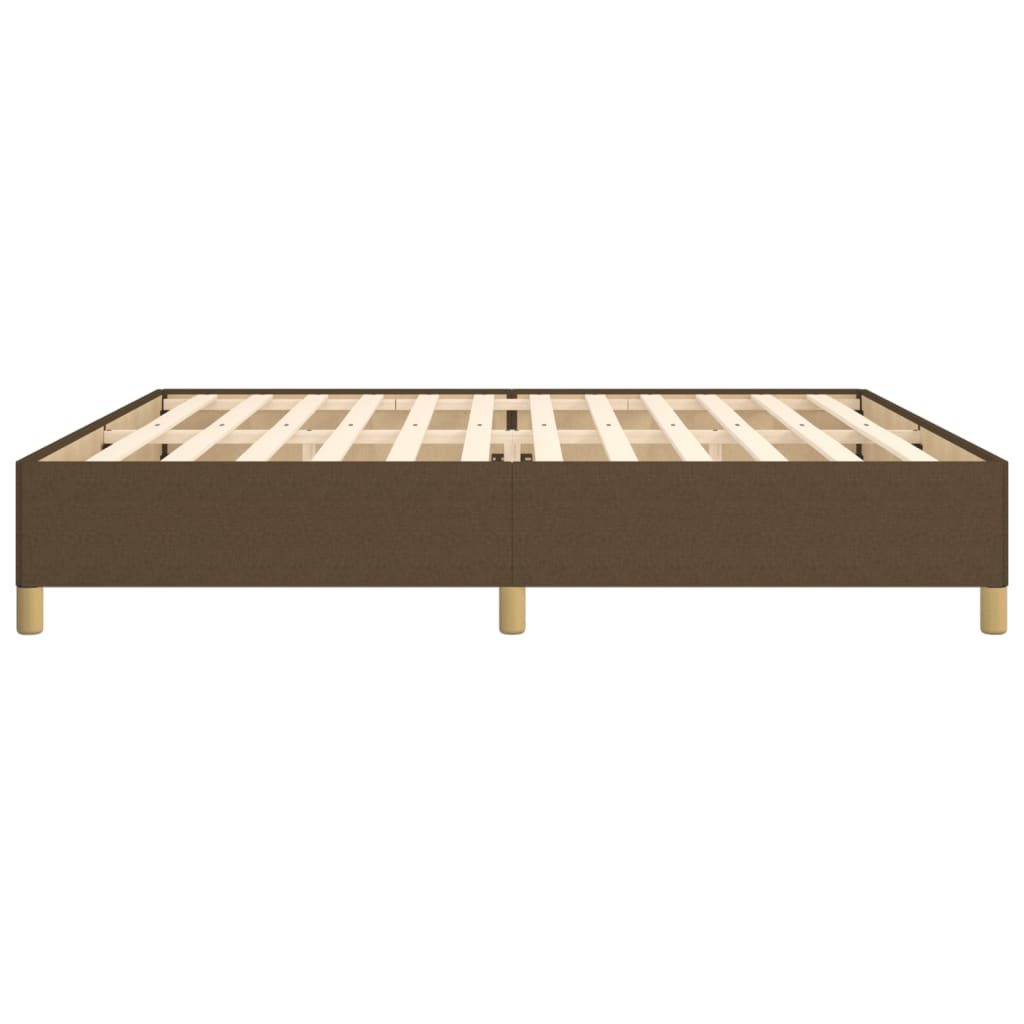 Cadre de lit sans matelas marron foncé 200x200 cm tissu - XIOS