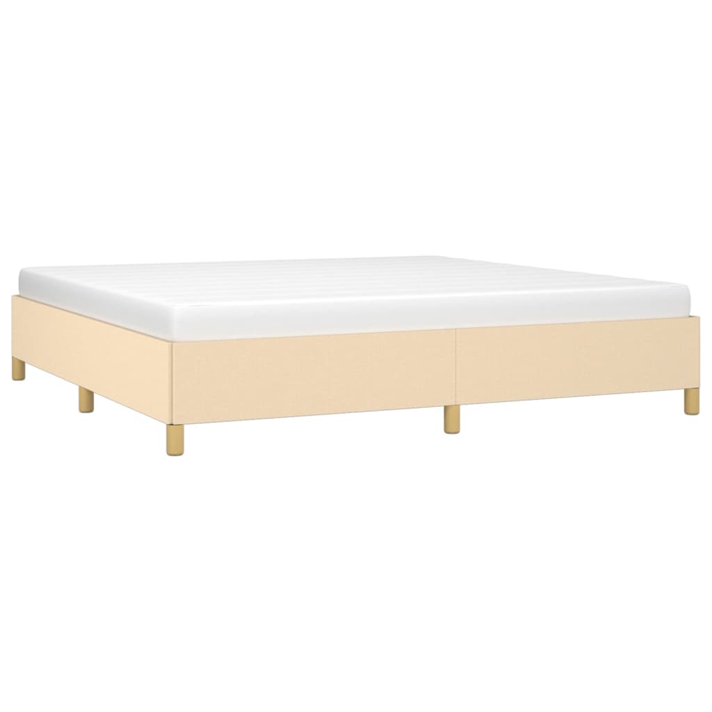 Cadre de lit sans matelas crème 200x200 cm tissu - XIOS