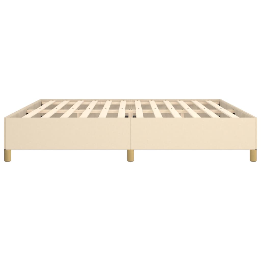 Cadre de lit sans matelas crème 200x200 cm tissu - XIOS