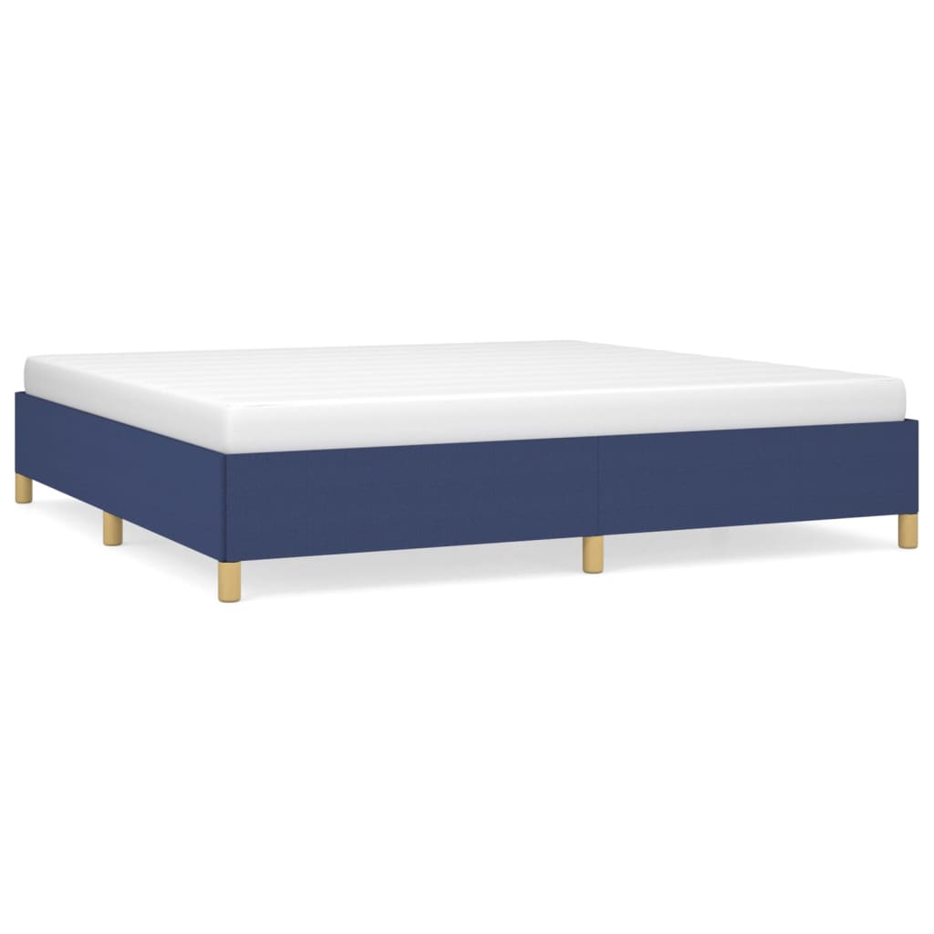 Cadre de lit sans matelas bleu 200x200 cm tissu - XIOS
