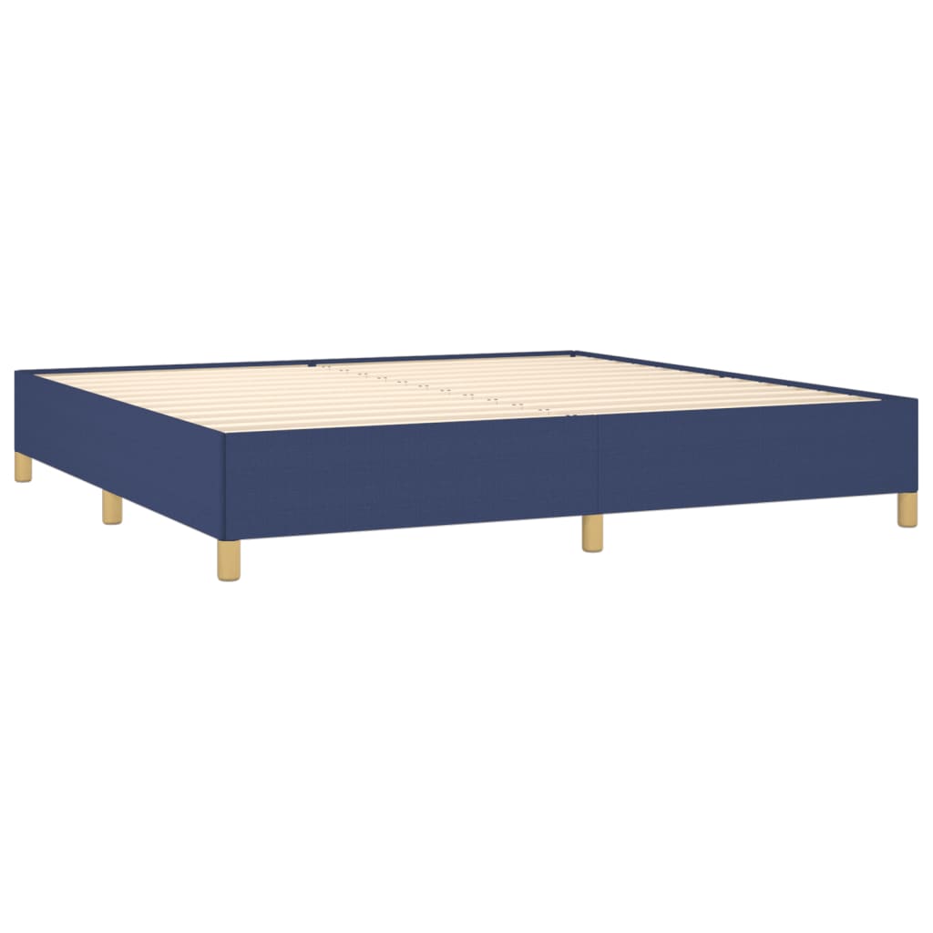 Cadre de lit sans matelas bleu 200x200 cm tissu - XIOS