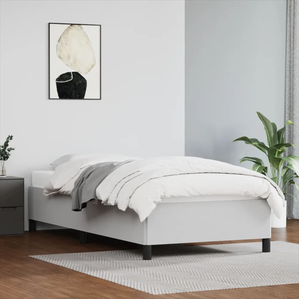 Cadre de lit sans matelas blanc 90x190 cm similicuir - XIOS