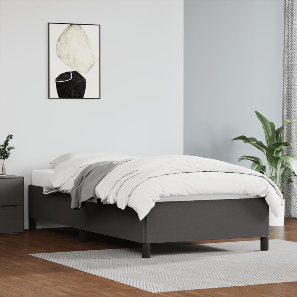 Cadre de lit sans matelas gris 90x190 cm similicuir - XIOS