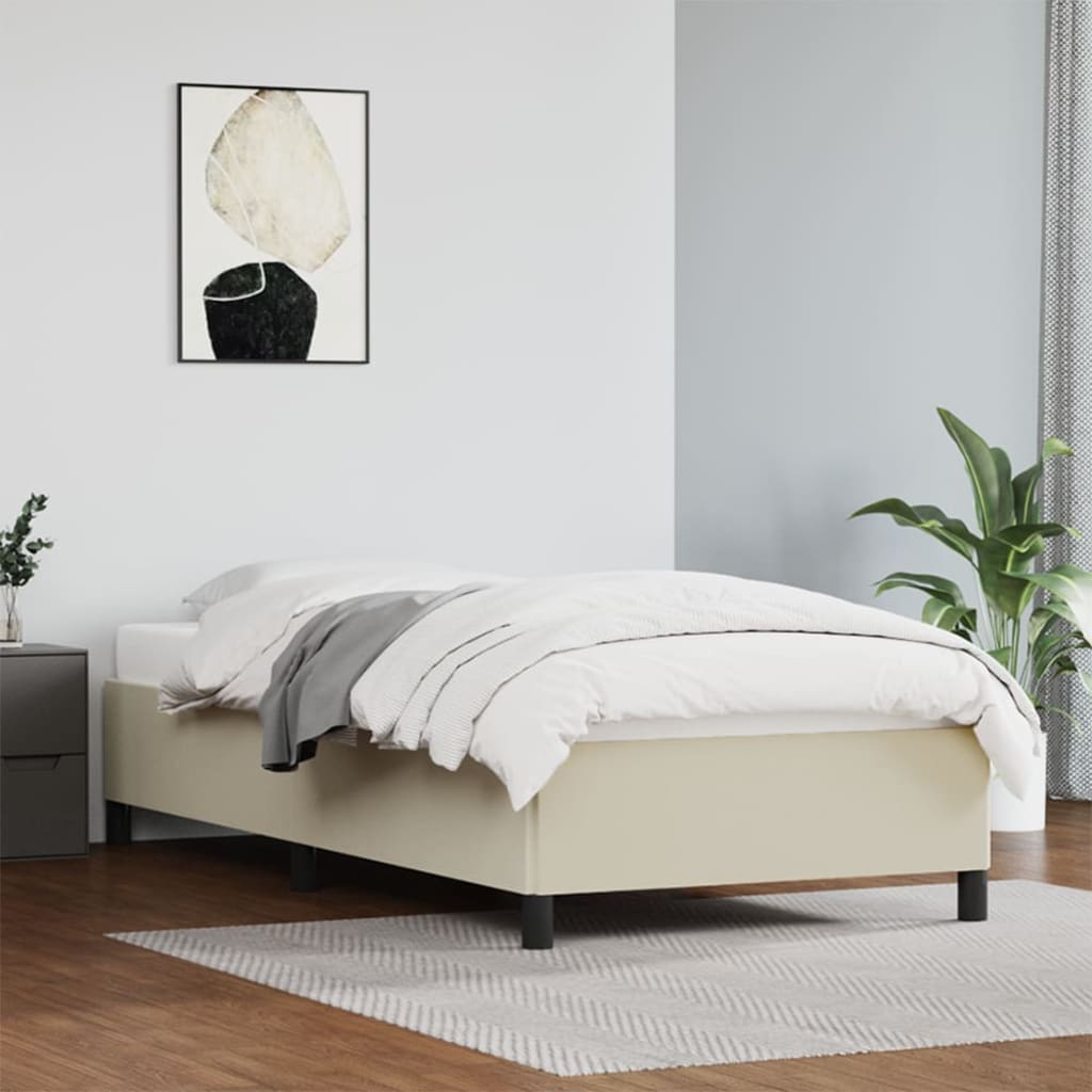 Cadre de lit sans matelas crème 90x200 cm similicuir - XIOS