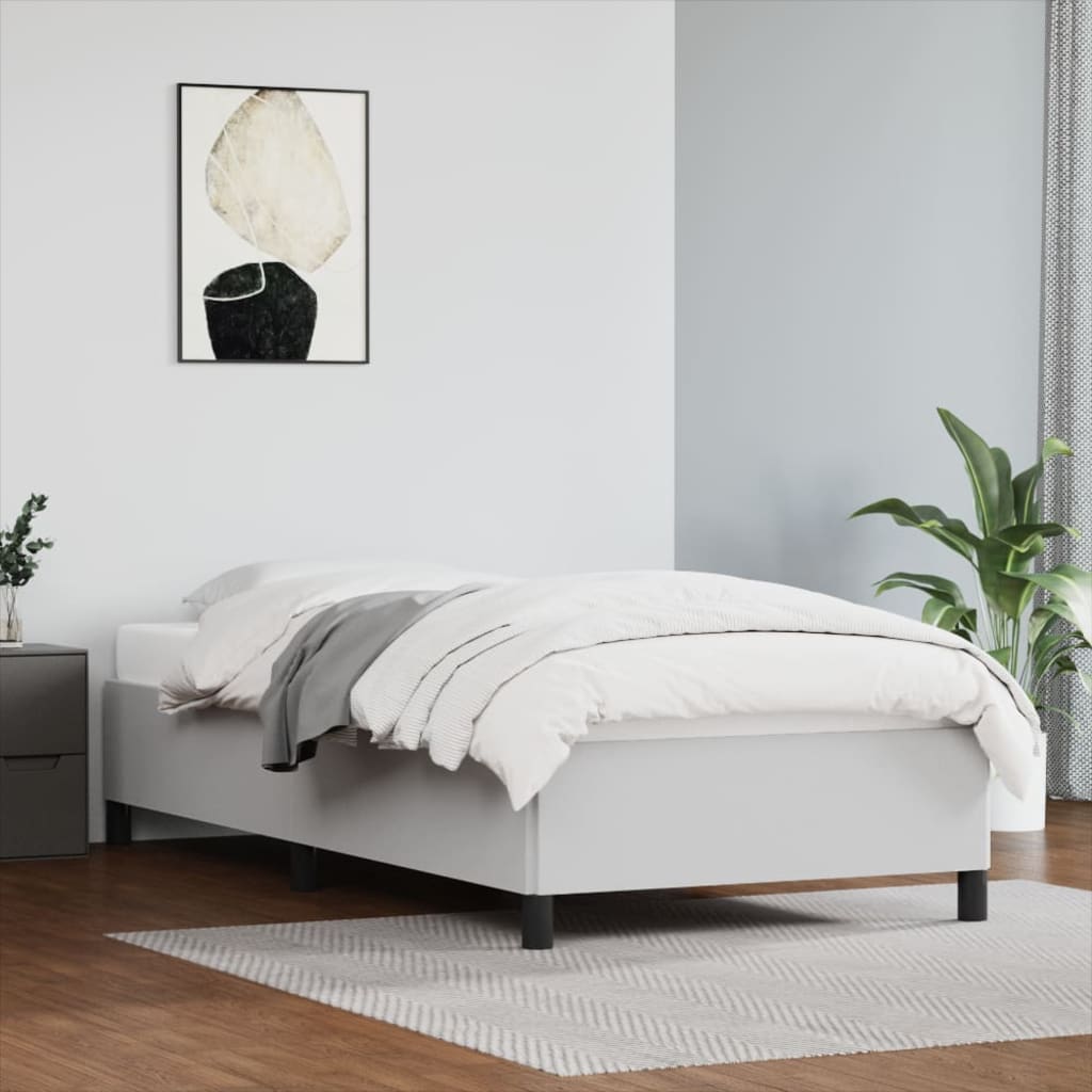 Cadre de lit sans matelas blanc 100x200 cm similicuir - XIOS