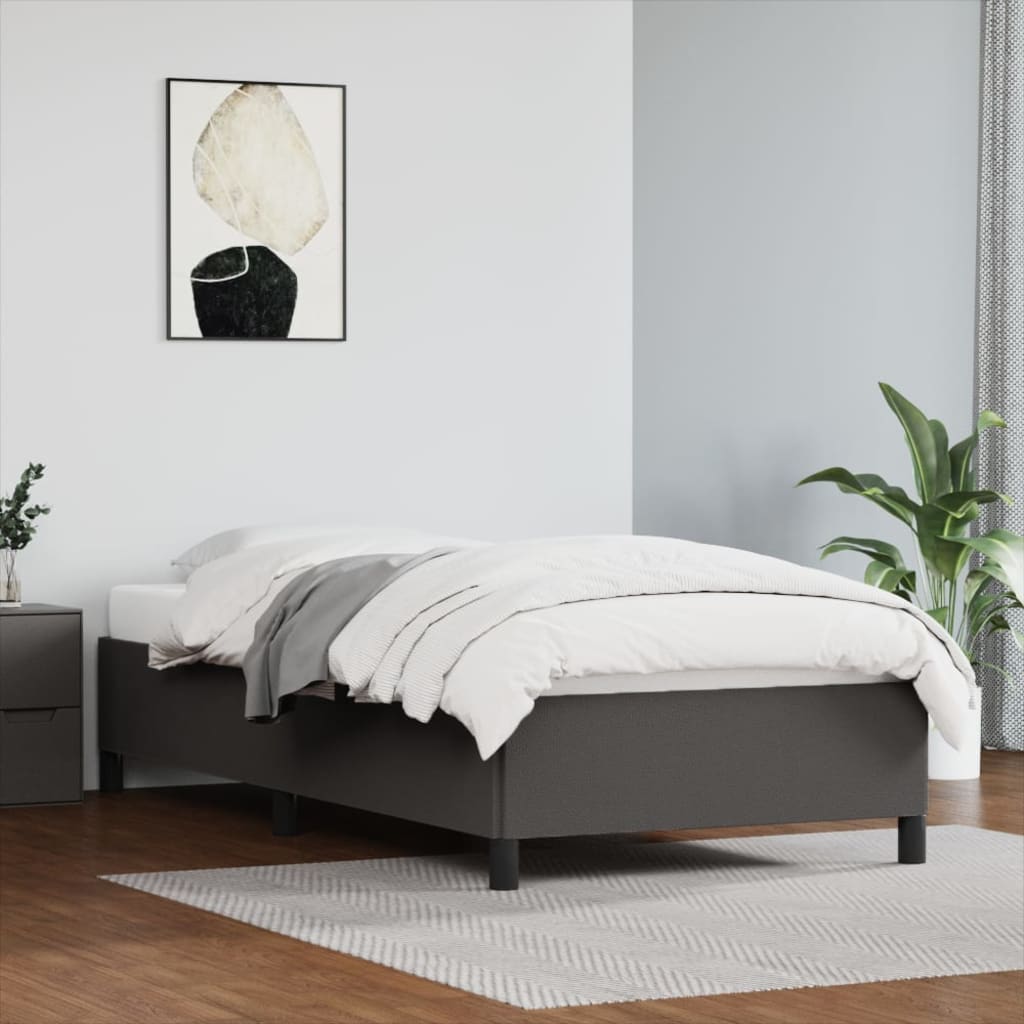 Cadre de lit sans matelas gris 100x200 cm similicuir - XIOS