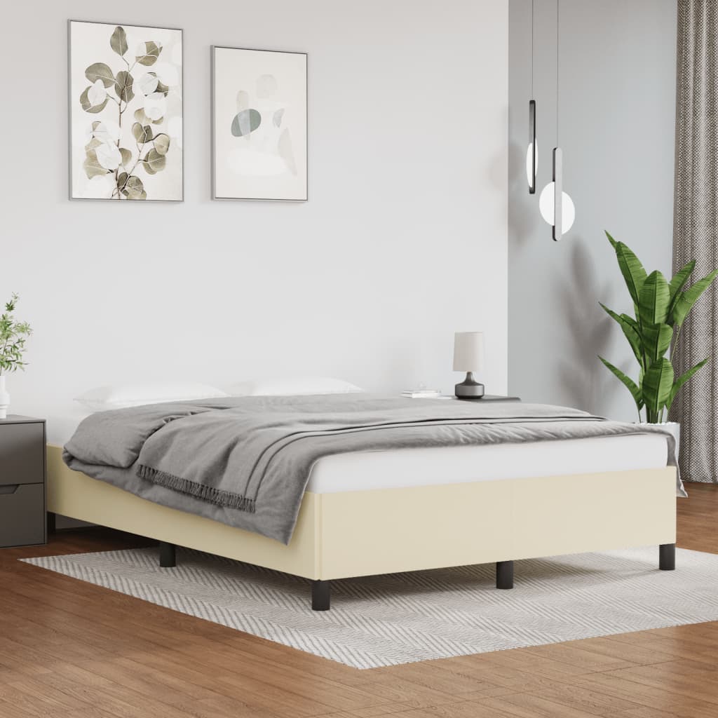 Cadre de lit sans matelas crème 140x190 cm similicuir - XIOS