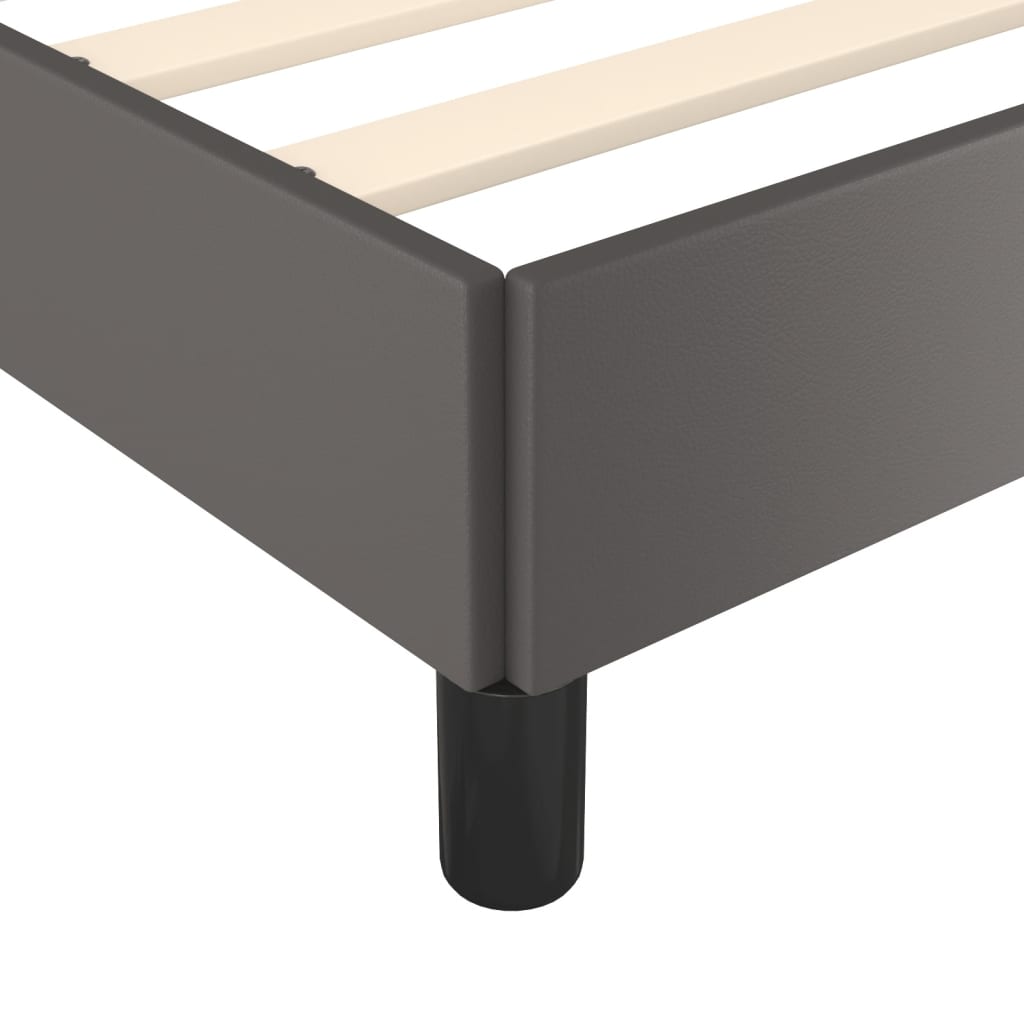 Cadre de lit sans matelas gris 140x190 cm similicuir - XIOS