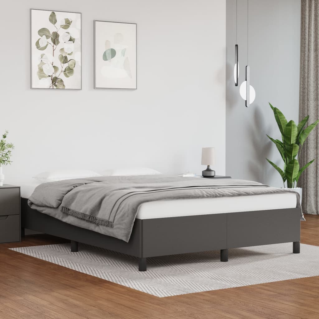 Cadre de lit sans matelas gris 140x200 cm similicuir - XIOS