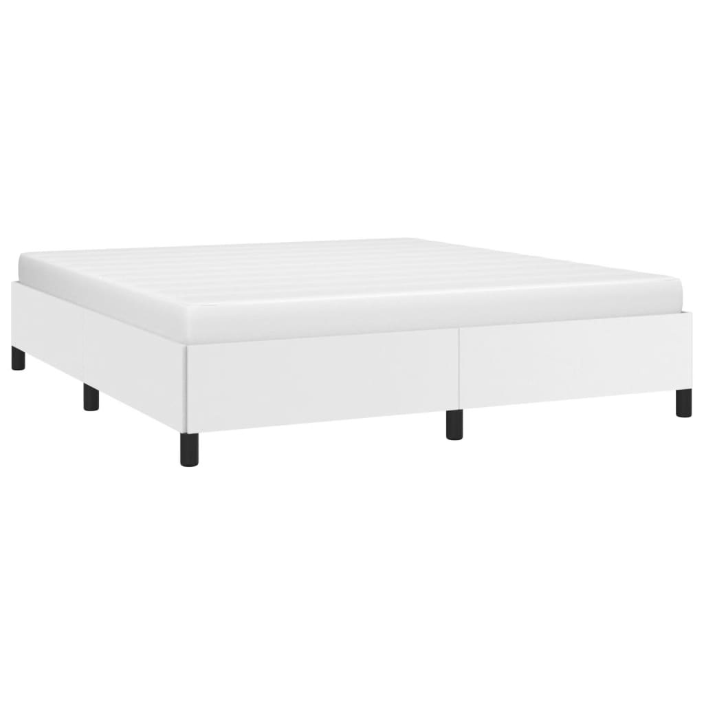 Cadre de lit sans matelas blanc 160x200 cm similicuir - XIOS