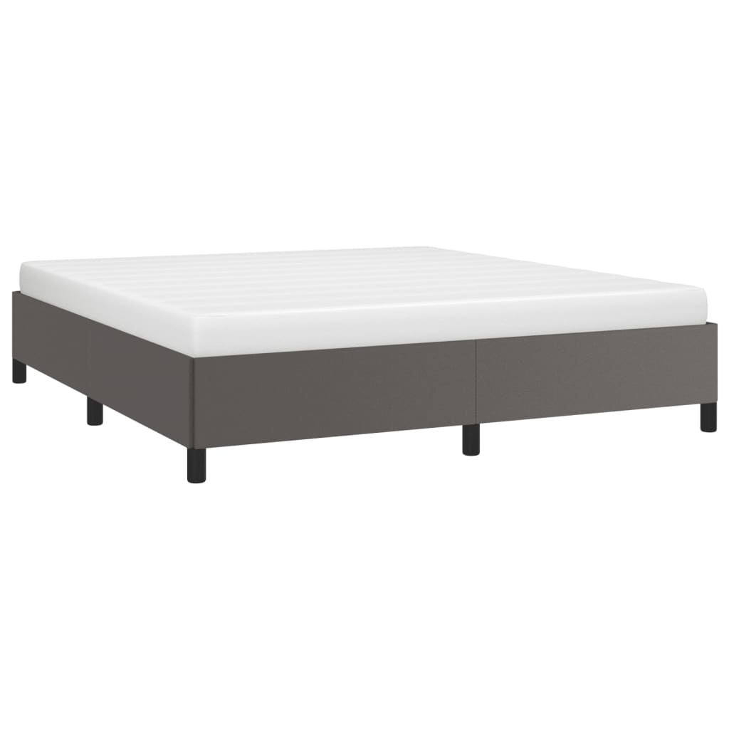 Cadre de lit sans matelas gris 160x200 cm similicuir - XIOS