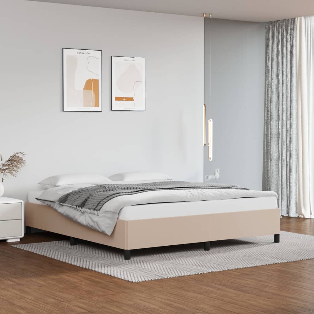 Cadre de lit sans matelas cappuccino 160x200 cm similicuir - XIOS