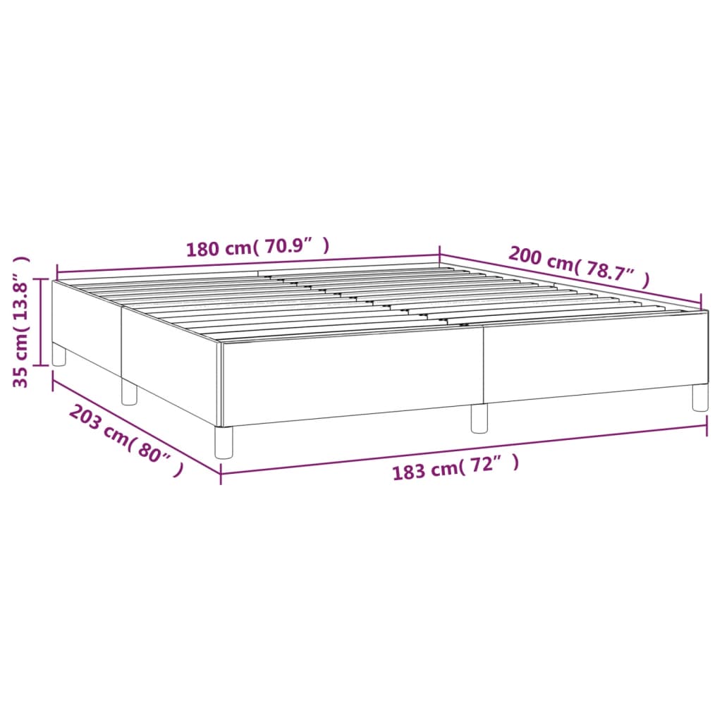 Cadre de lit sans matelas gris 180x200 cm similicuir - XIOS