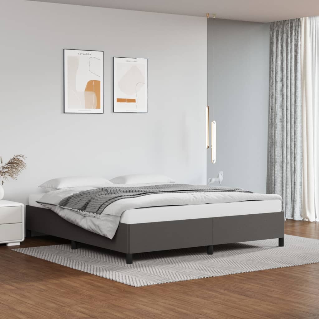 Cadre de lit sans matelas gris 180x200 cm similicuir - XIOS