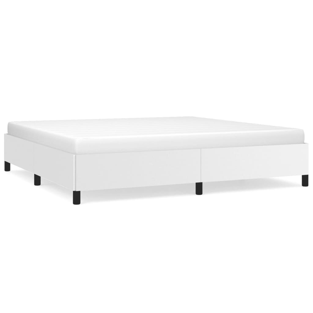 Cadre de lit sans matelas blanc 200x200 cm similicuir - XIOS