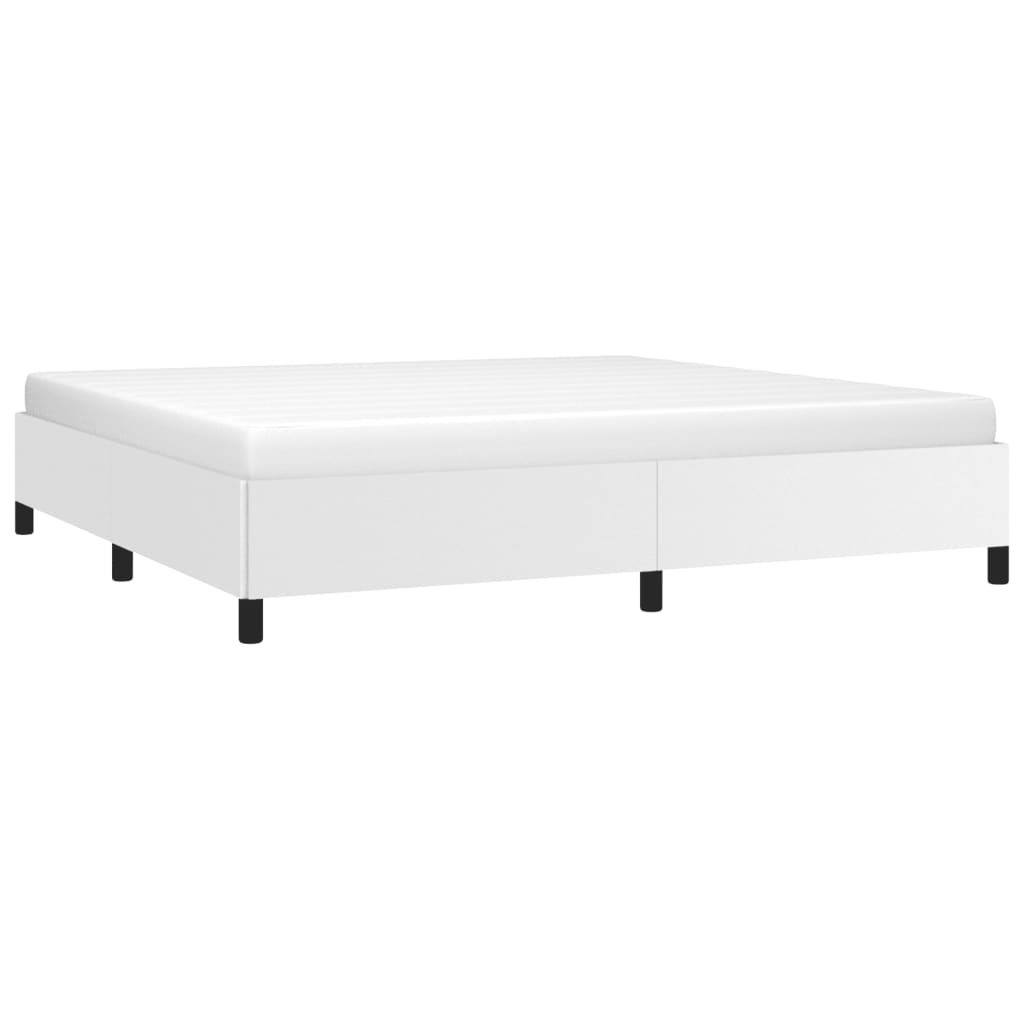 Cadre de lit sans matelas blanc 200x200 cm similicuir - XIOS