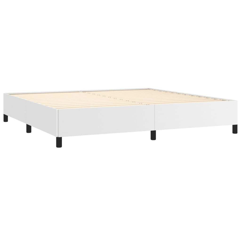 Cadre de lit sans matelas blanc 200x200 cm similicuir - XIOS
