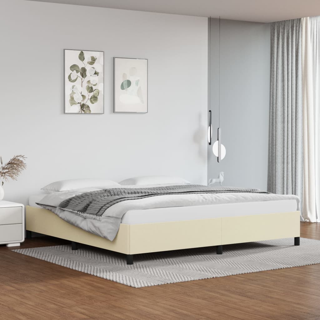 Cadre de lit sans matelas crème 200x200 cm similicuir - XIOS