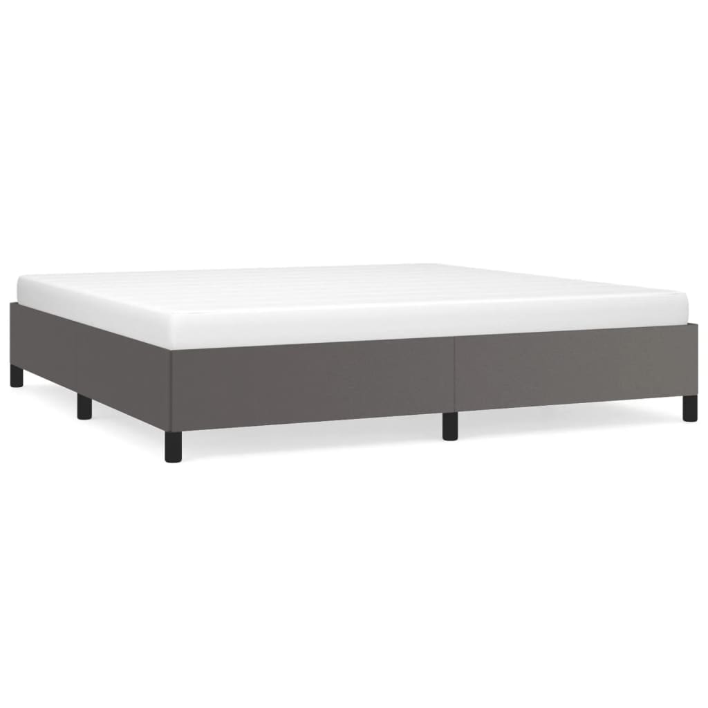Cadre de lit sans matelas gris 200x200 cm similicuir - XIOS