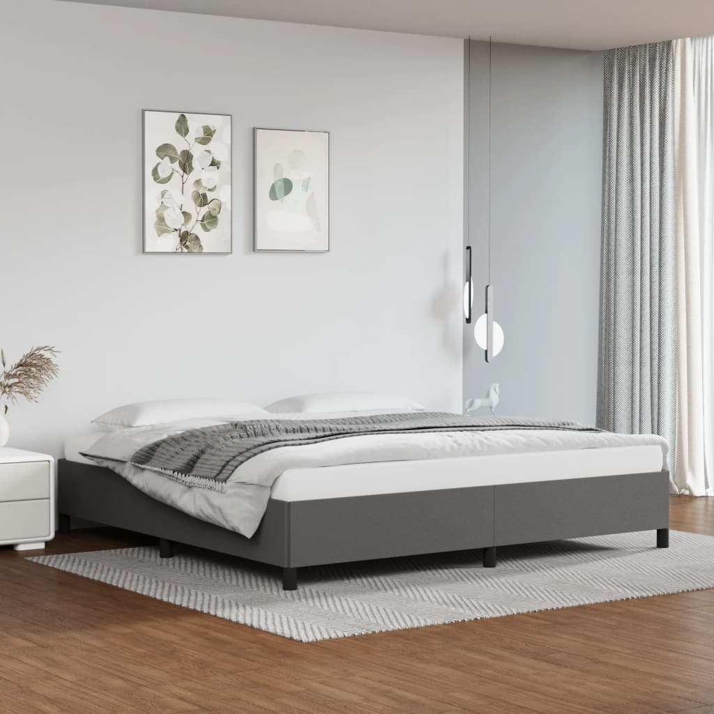 Cadre de lit sans matelas gris 200x200 cm similicuir - XIOS