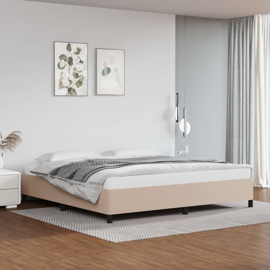 Cadre de lit sans matelas cappuccino 200x200 cm similicuir - XIOS