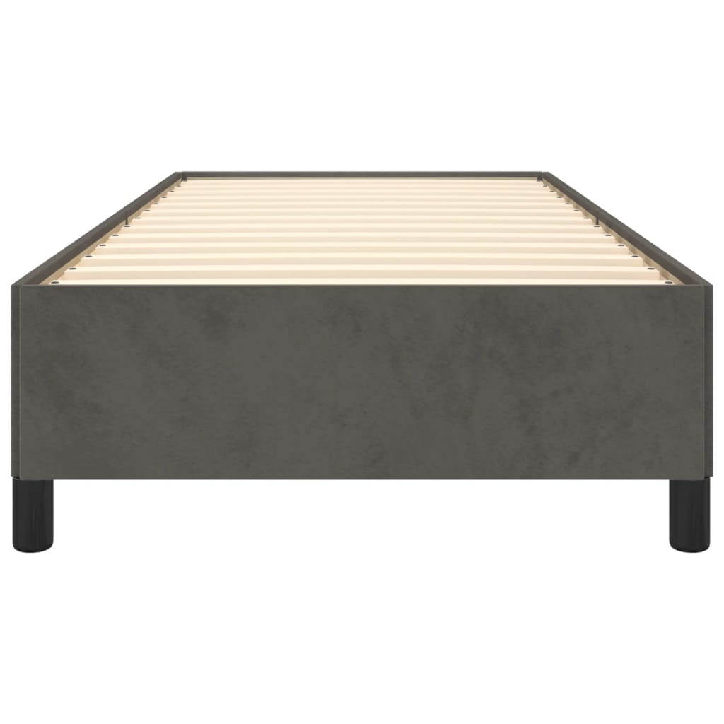 Cadre de lit sans matelas gris foncé 80x200 cm velours - XIOS