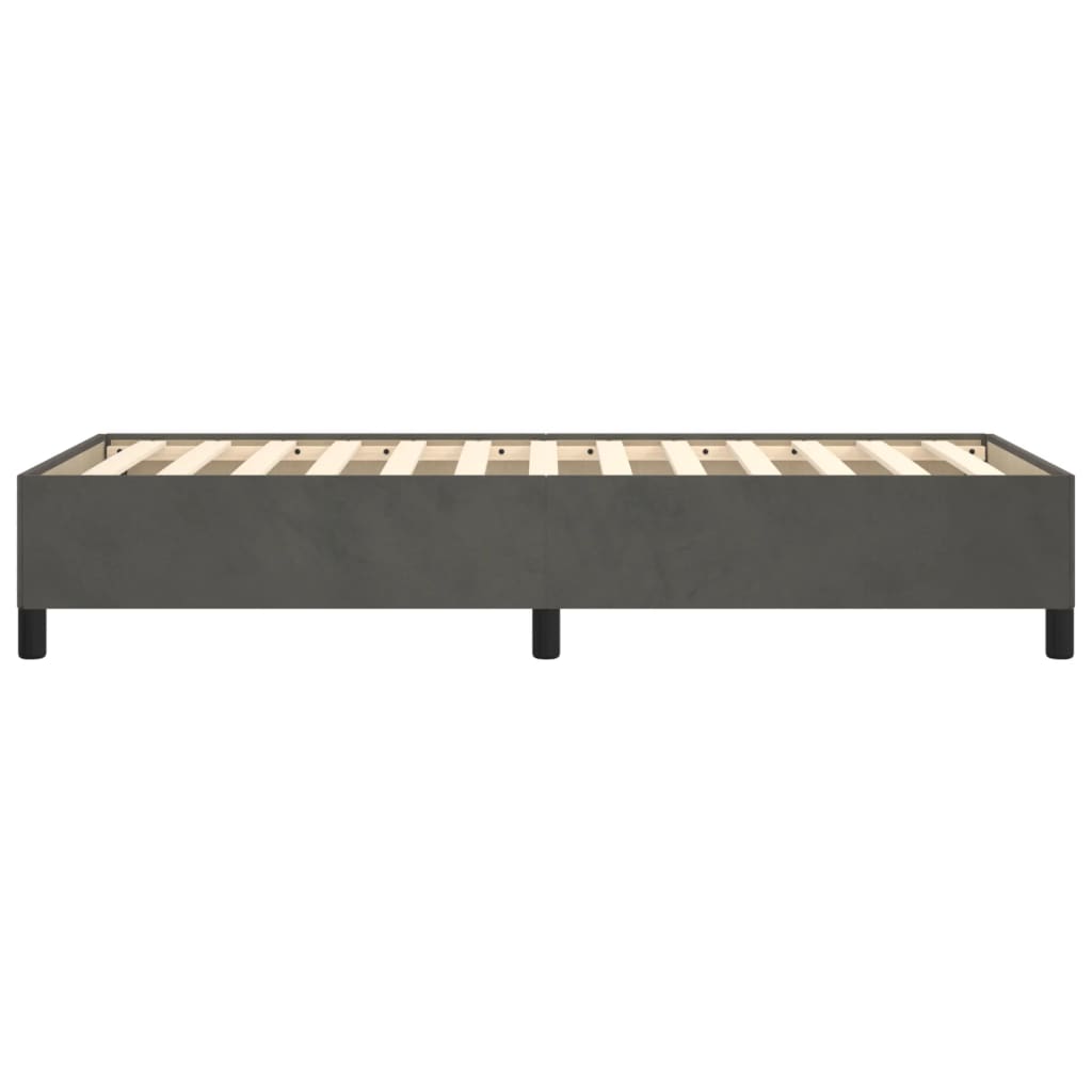 Cadre de lit sans matelas gris foncé 80x200 cm velours - XIOS