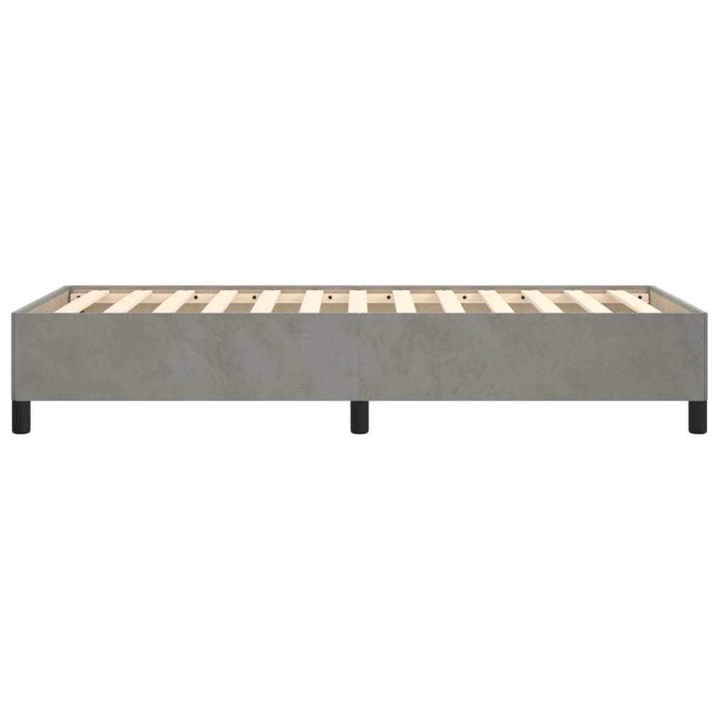 Cadre de lit sans matelas gris clair 90x190 cm velours - XIOS