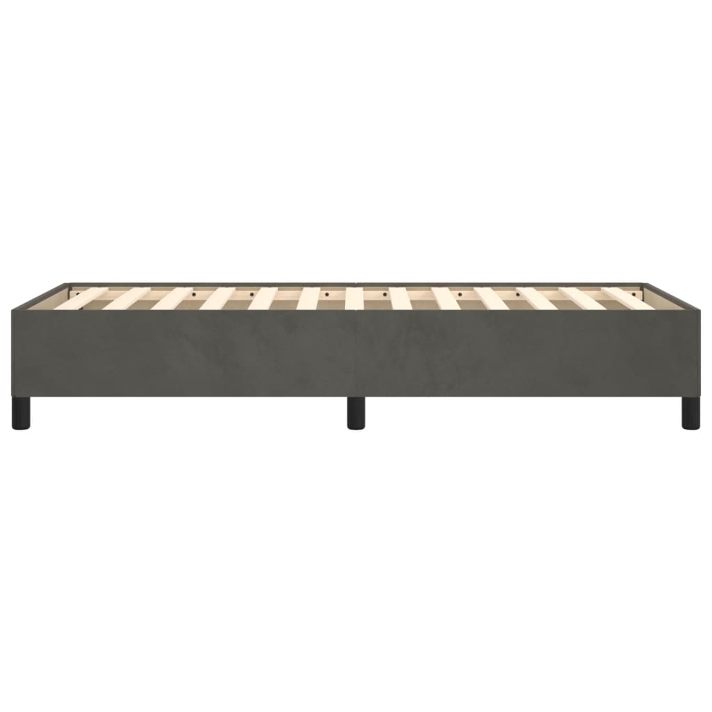 Cadre de lit sans matelas gris foncé 90x190 cm velours - XIOS