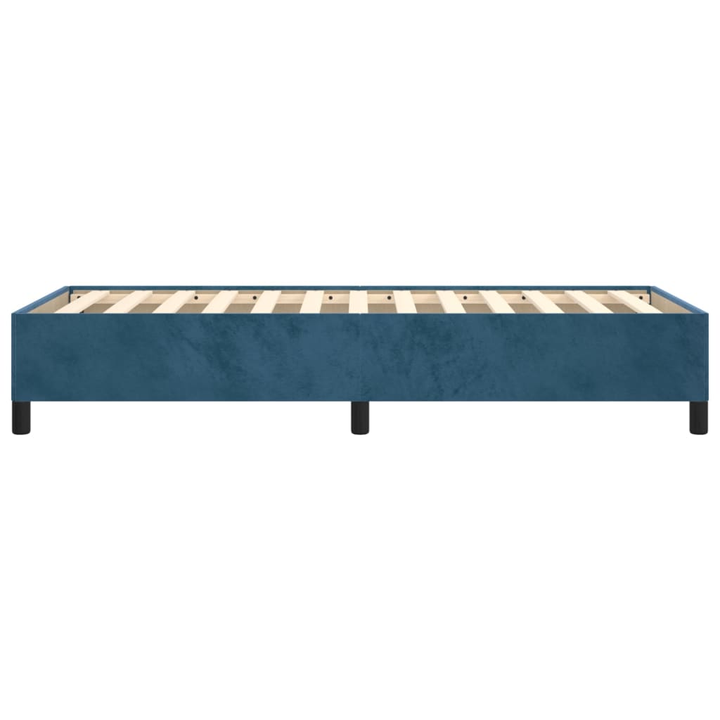 Cadre de lit sans matelas bleu foncé 90x190 cm velours - XIOS