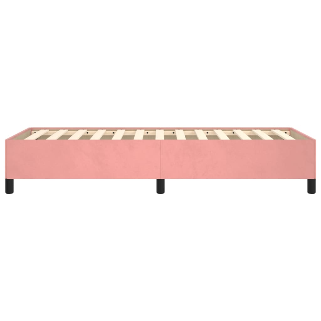 Cadre de lit sans matelas rose 90x190 cm velours - XIOS
