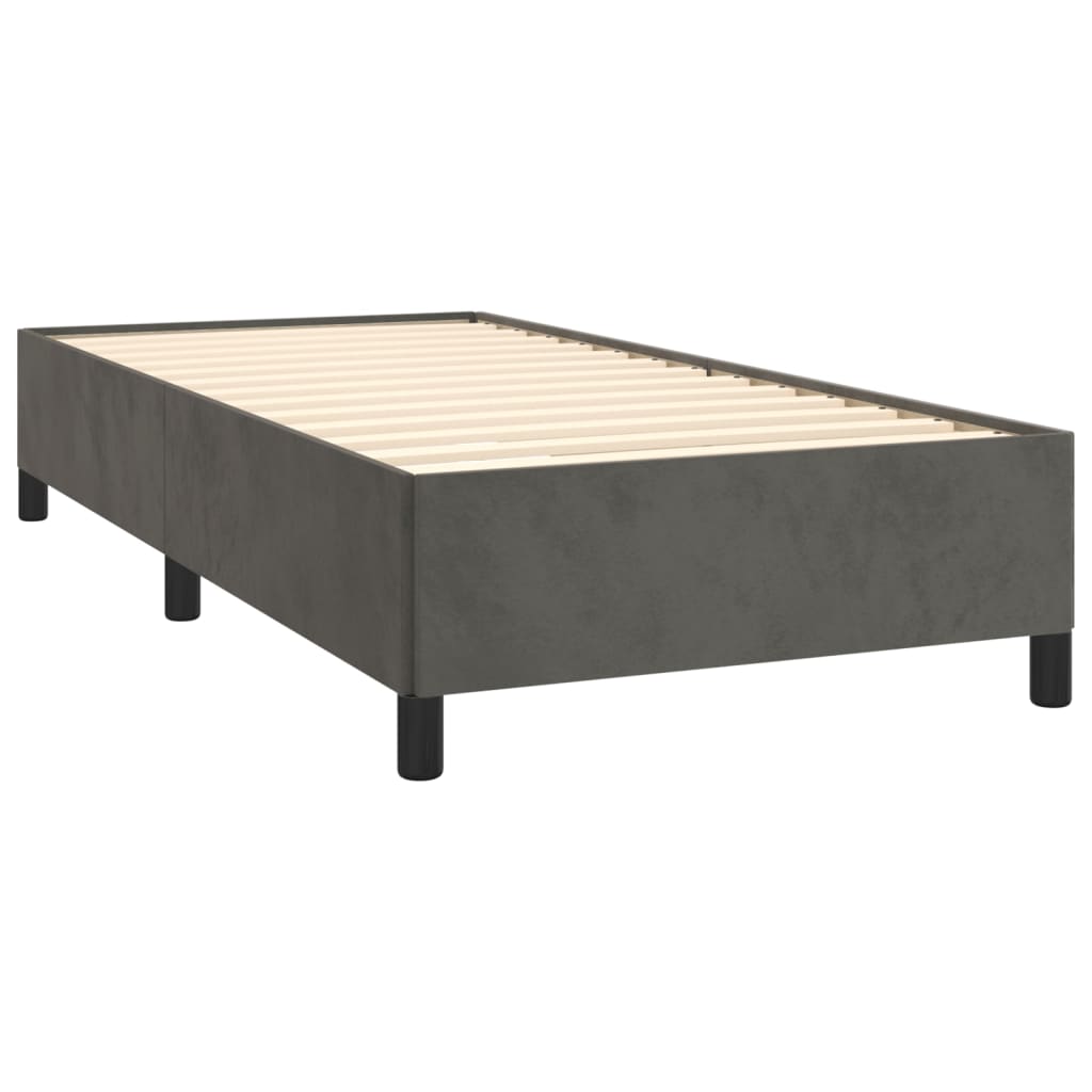Cadre de lit sans matelas gris foncé 90x200 cm velours - XIOS