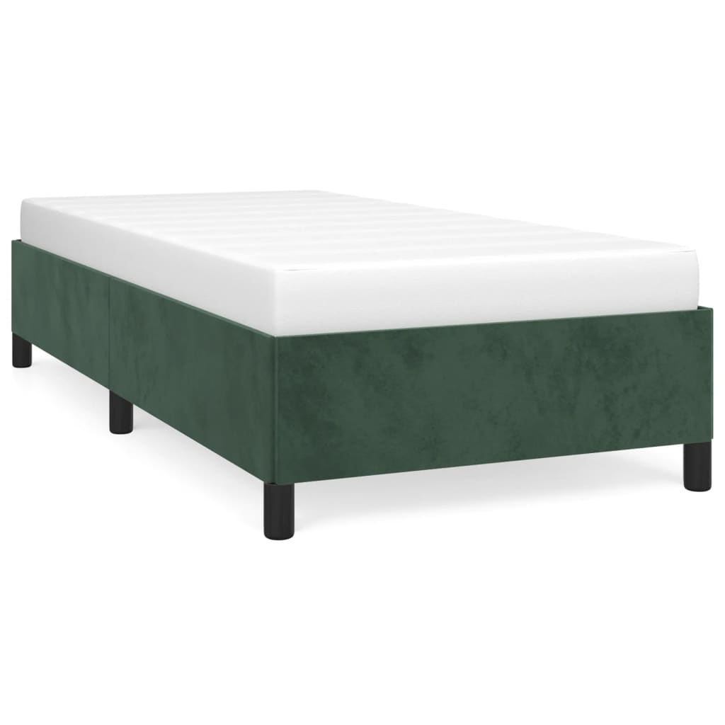 Cadre de lit sans matelas vert foncé 90x200 cm velours - XIOS