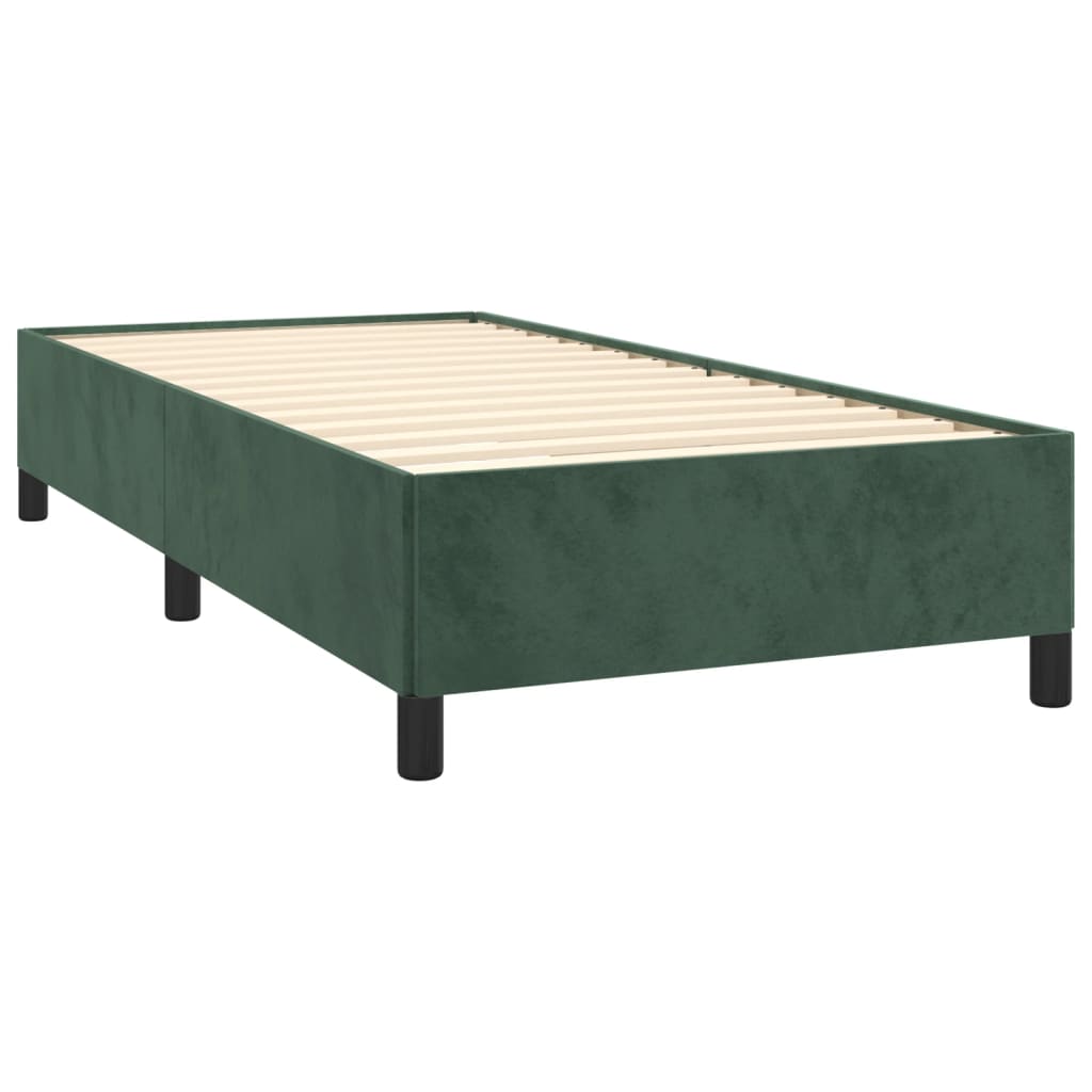 Cadre de lit sans matelas vert foncé 90x200 cm velours - XIOS