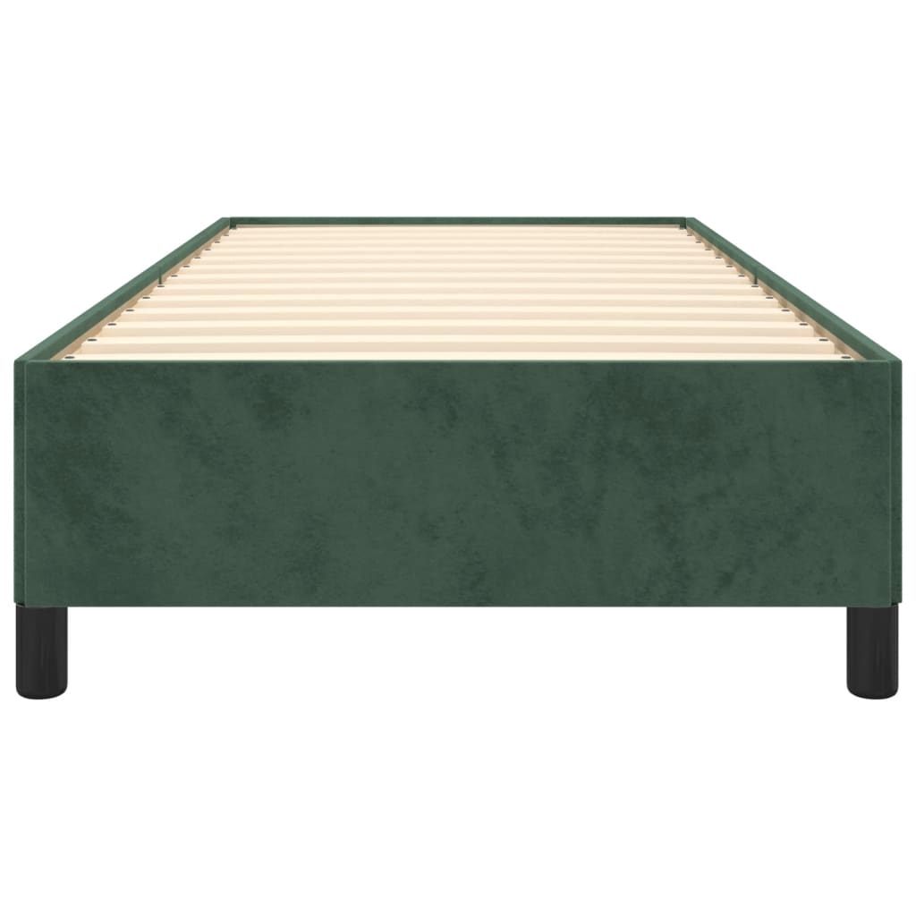 Cadre de lit sans matelas vert foncé 90x200 cm velours - XIOS
