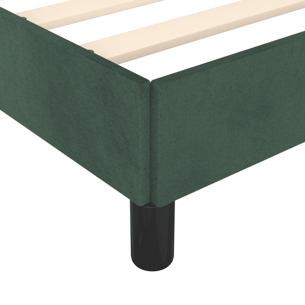 Cadre de lit sans matelas vert foncé 90x200 cm velours - XIOS