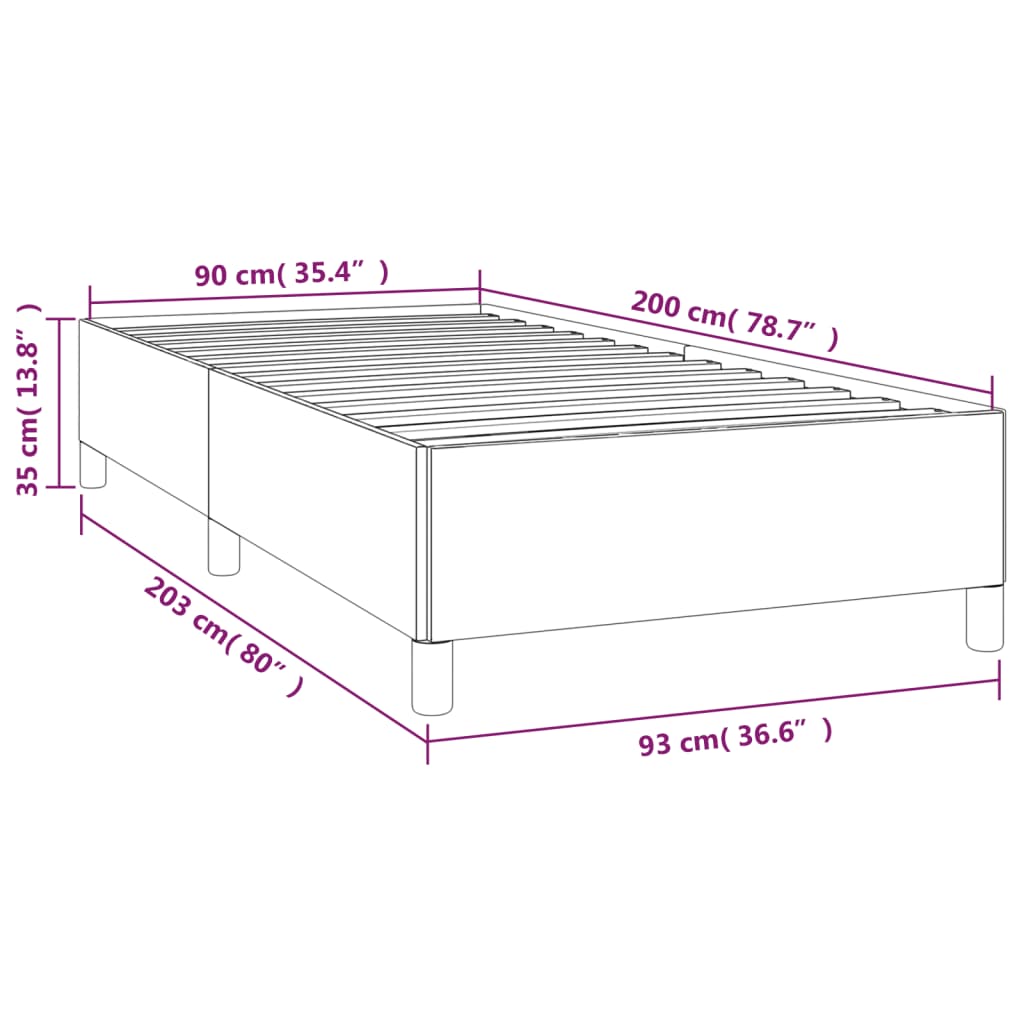 Cadre de lit sans matelas bleu foncé 90x200 cm velours - XIOS