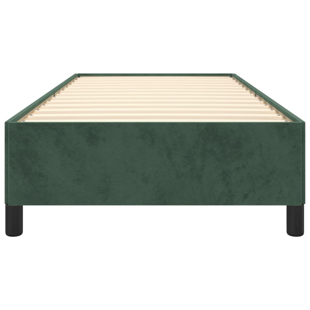 Cadre de lit sans matelas vert foncé 100x200 cm velours - XIOS