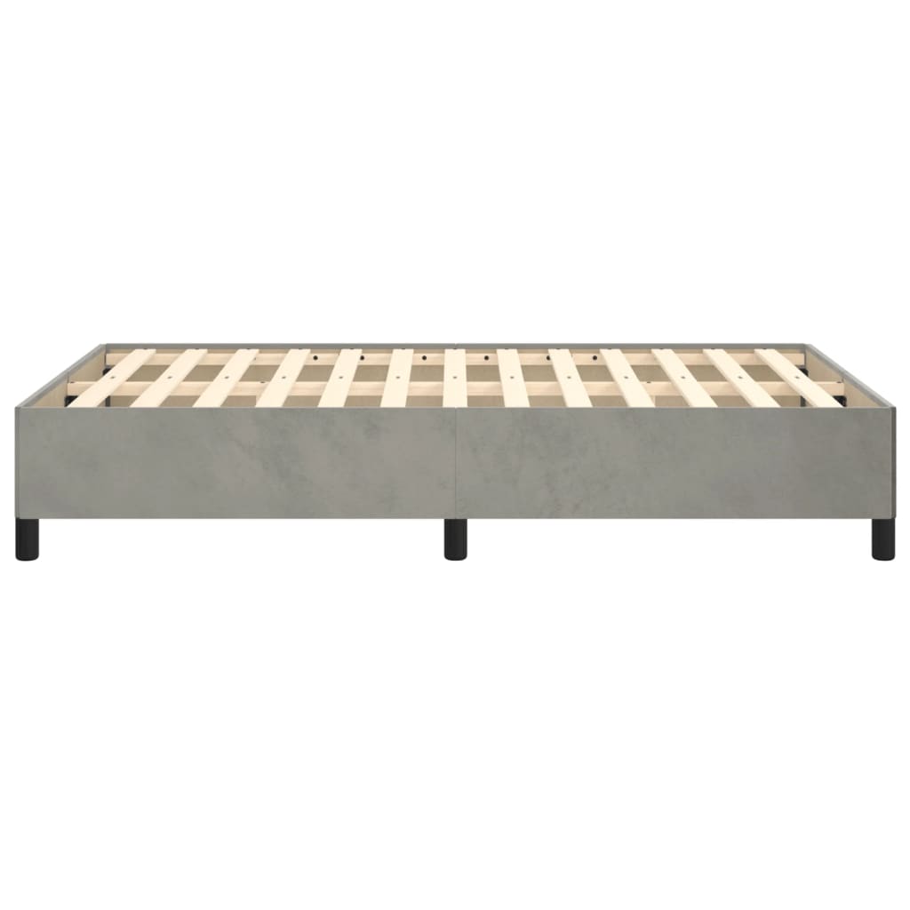 Cadre de lit sans matelas gris clair 120x200 cm velours - XIOS