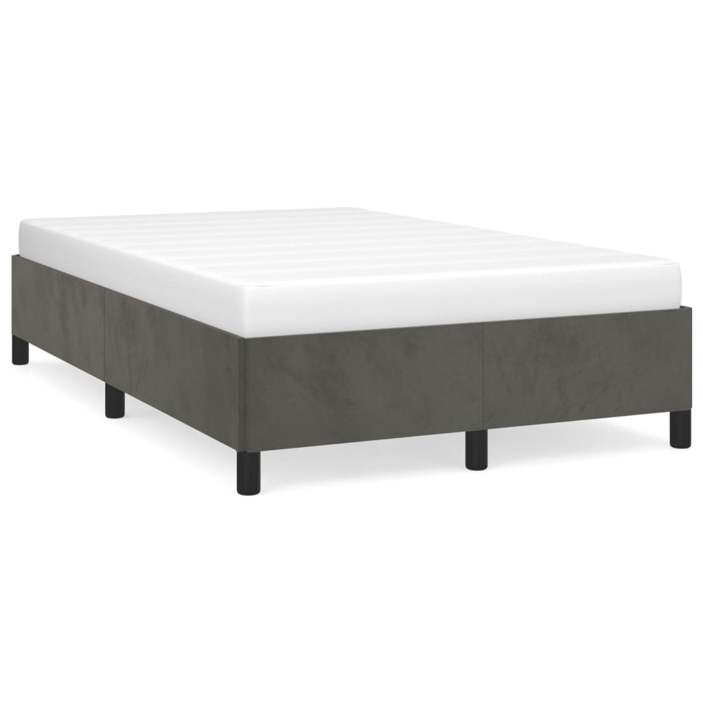 Cadre de lit sans matelas gris foncé 120x200 cm velours - XIOS
