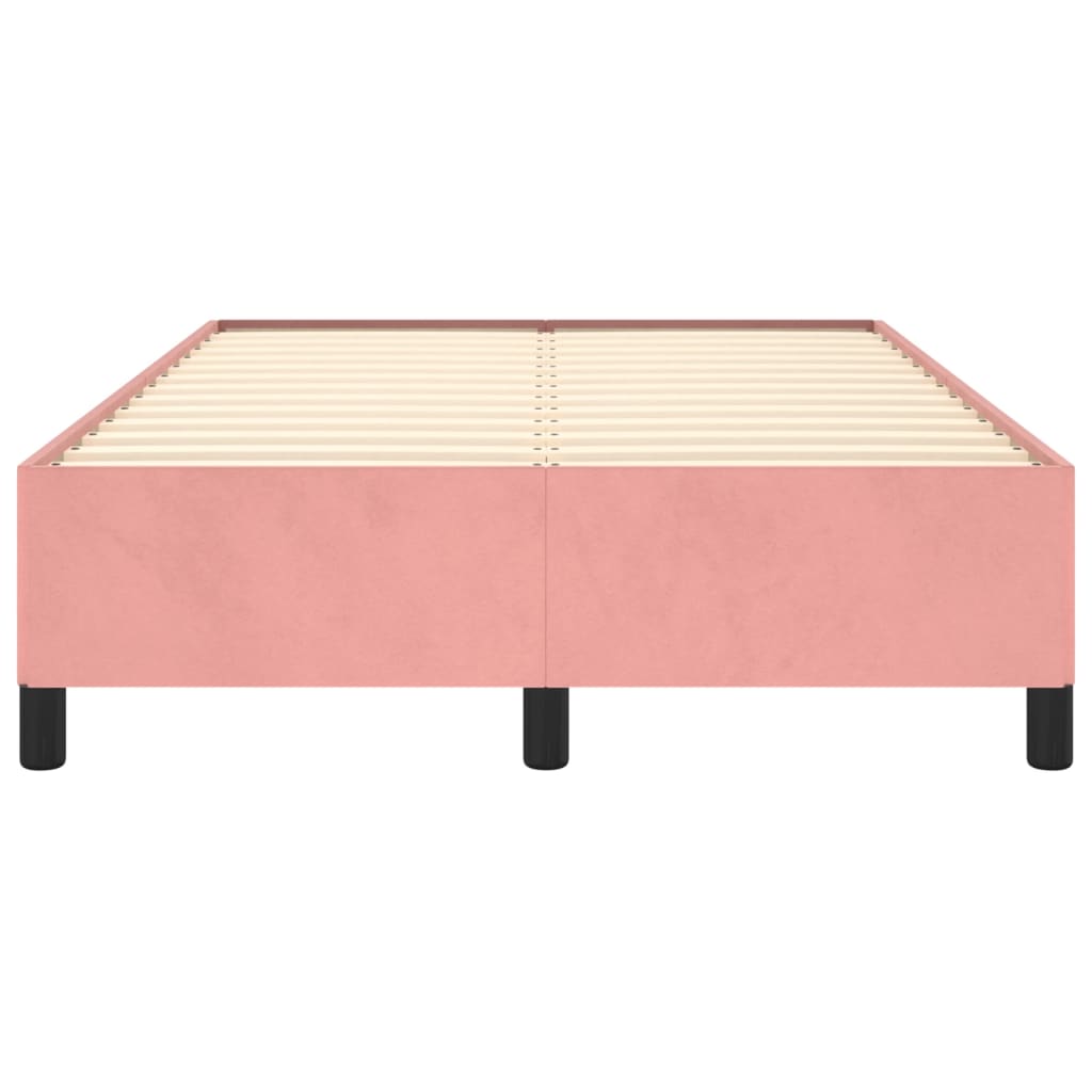 Cadre de lit sans matelas rose 120x200 cm velours - XIOS
