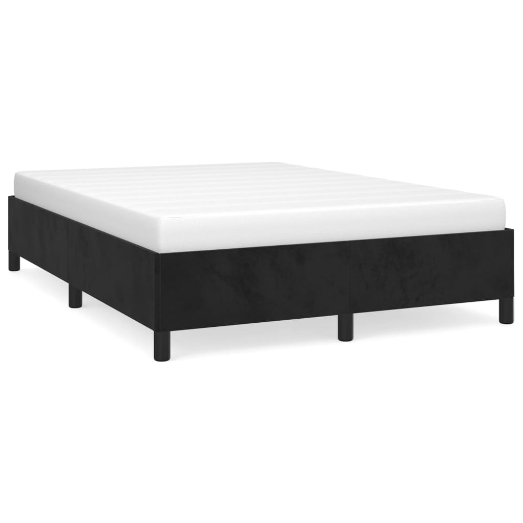 Cadre de lit sans matelas noir 140x190 cm velours - XIOS