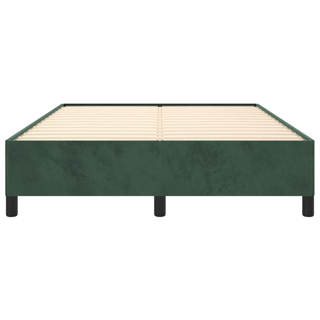 Cadre de lit sans matelas vert foncé 140x190 cm velours - XIOS