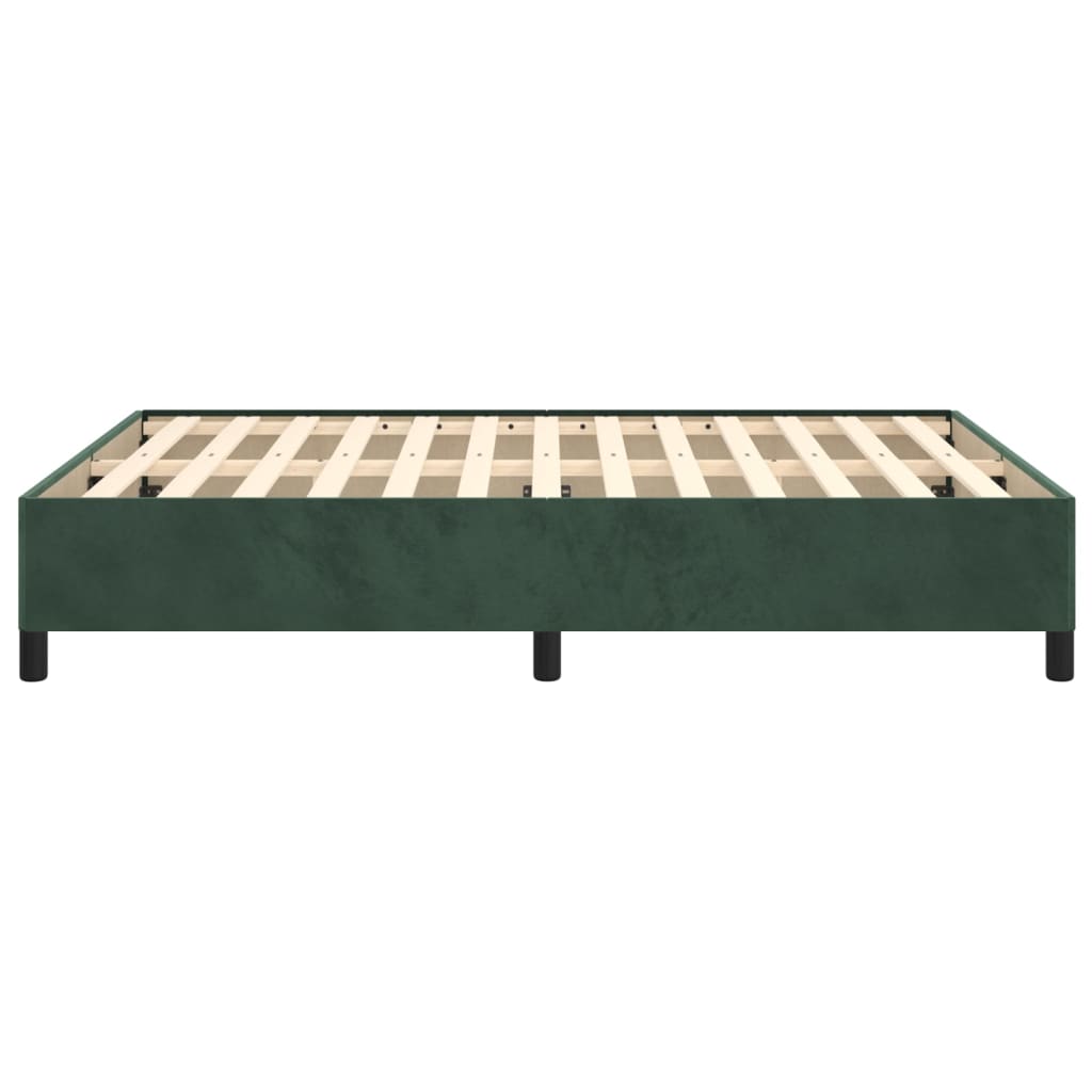 Cadre de lit sans matelas vert foncé 140x190 cm velours - XIOS