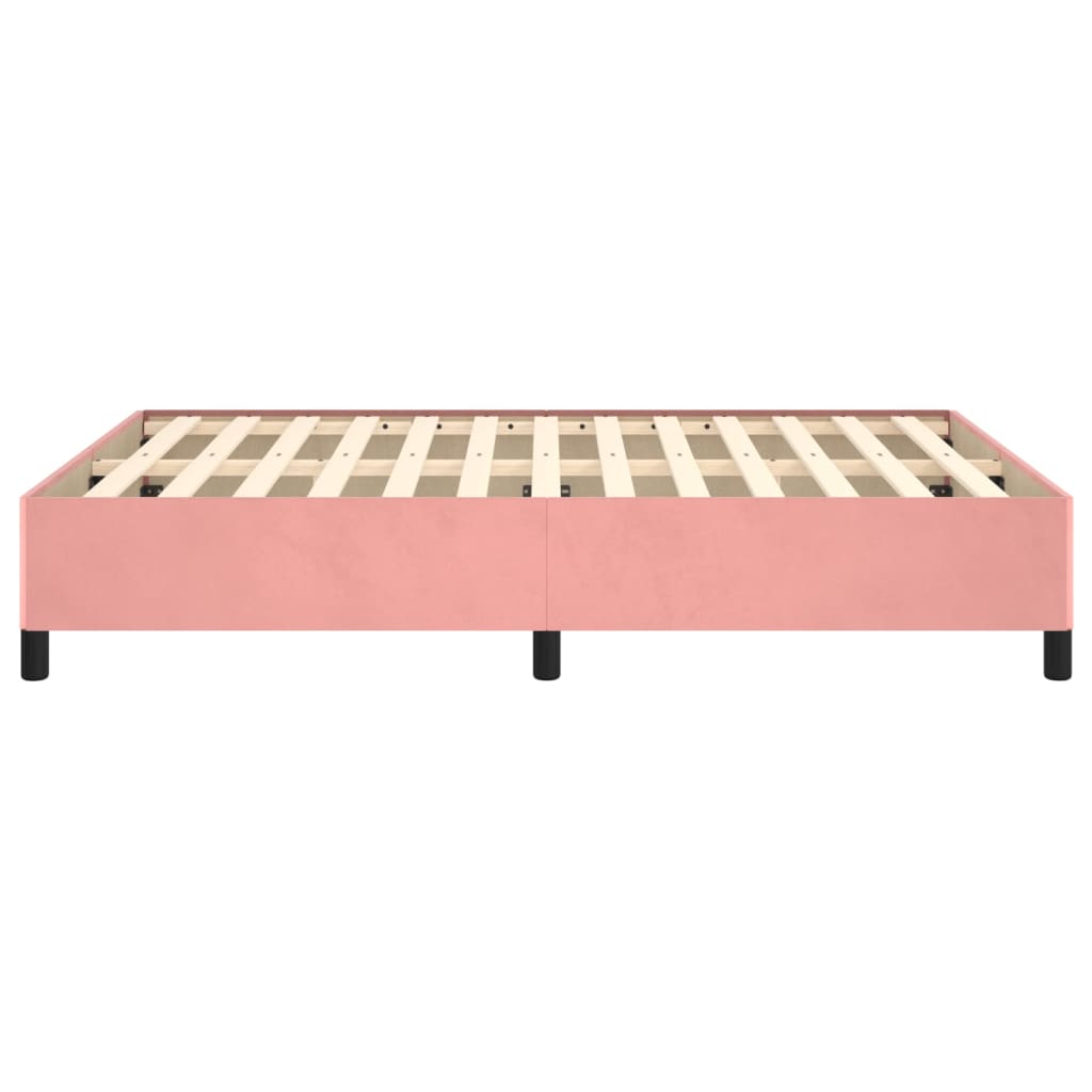 Cadre de lit sans matelas rose 140x190 cm velours - XIOS